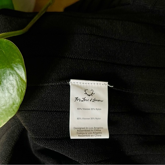 For Love & Lemons Knitz Simone Lace Front Black Dress Black Size Medium NEW - Picture 6 of 8